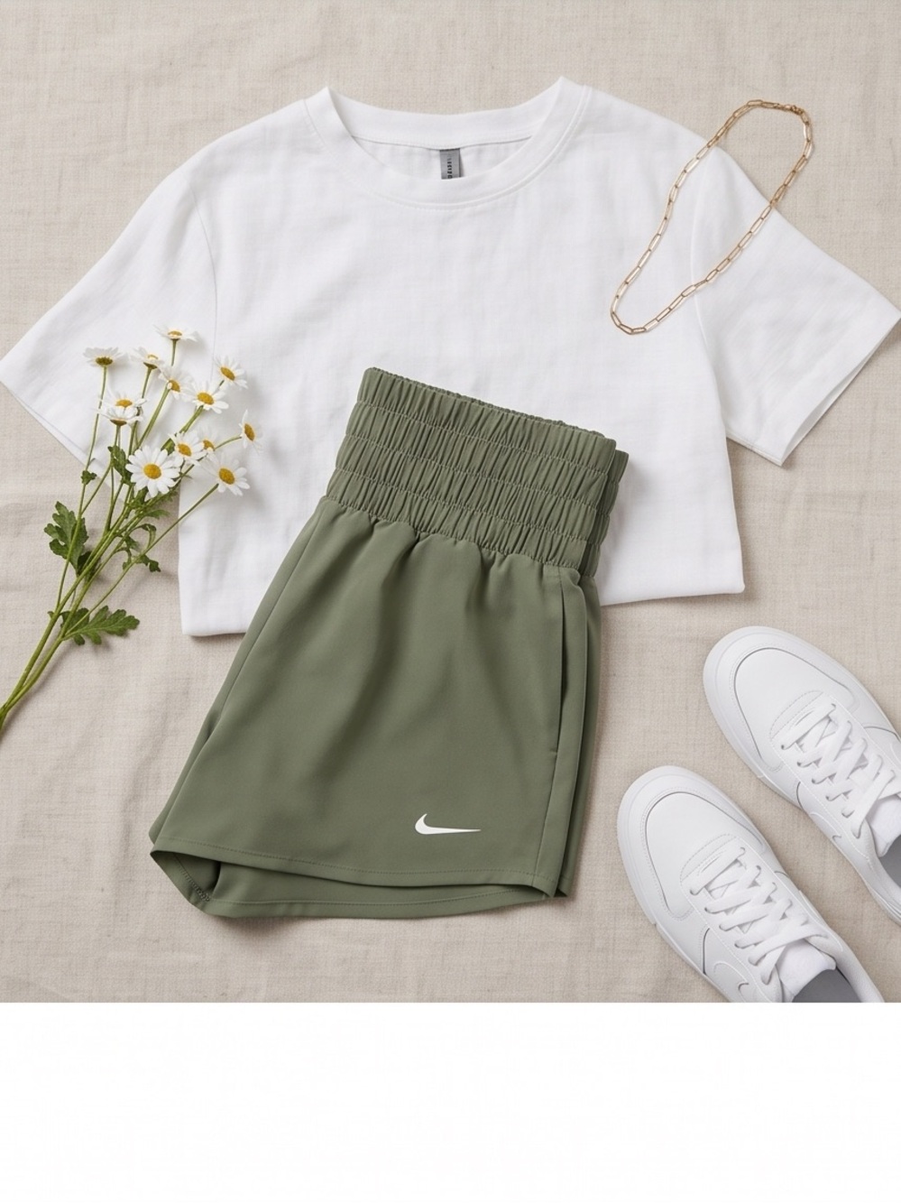 NWT Nike One Dri FIT Mid-Rise Brief-Lined Sage Green Shorts XS